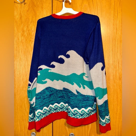Blizzard Bay Santa Surfing Ugly Christmas Sweater XL - Picture 3 of 6